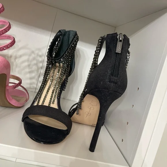 Jessica Simpson rhinestone fringe heels - Picture 9 of 9